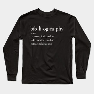 Bibliography Definition White Text Long Sleeve T-Shirt